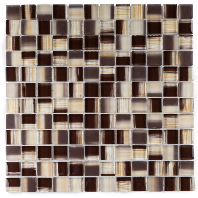 Trend Art 12" x 12" Glass Grid Mosaic Wall Tile