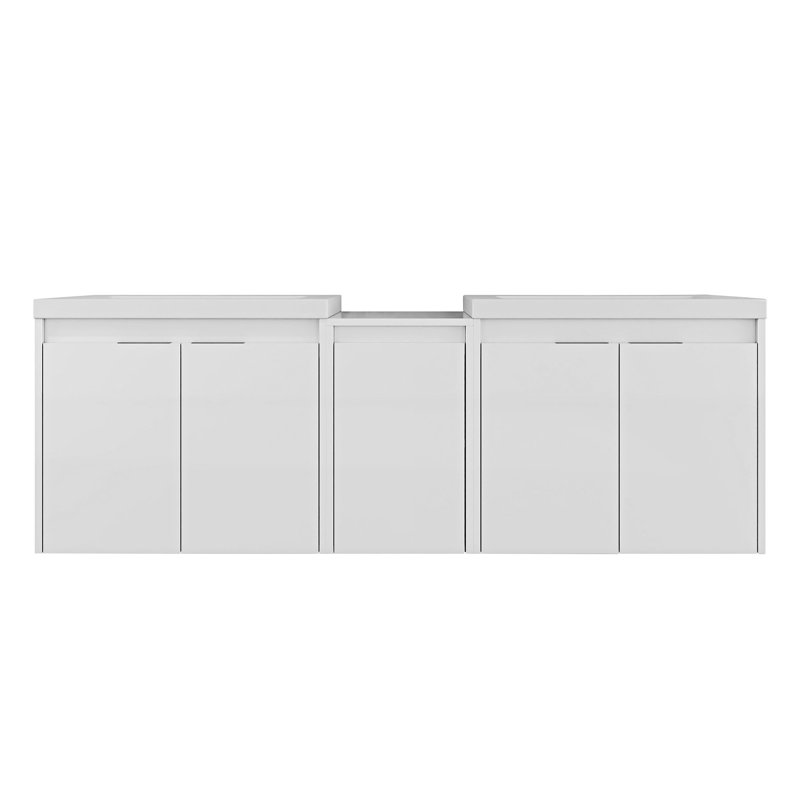 Float Mounting Bathroom Vanity With Resin Sink