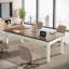 Bureau d'ordinateur 62 pouces, grand bureau de direction avec pieds en bois massif-126129725