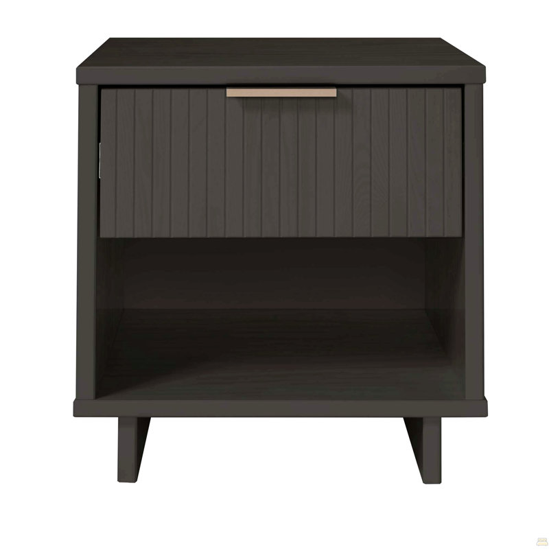 Table de chevet 18 po (1 tiroir), Gris anthracite