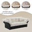 Grand canapé-lit coulissant 74,8 po, canapé-lit capitonné convertible 3-en-1 avec 2 coussins moelleux, causeuse en velours multifonctionnel, beige-1484591529