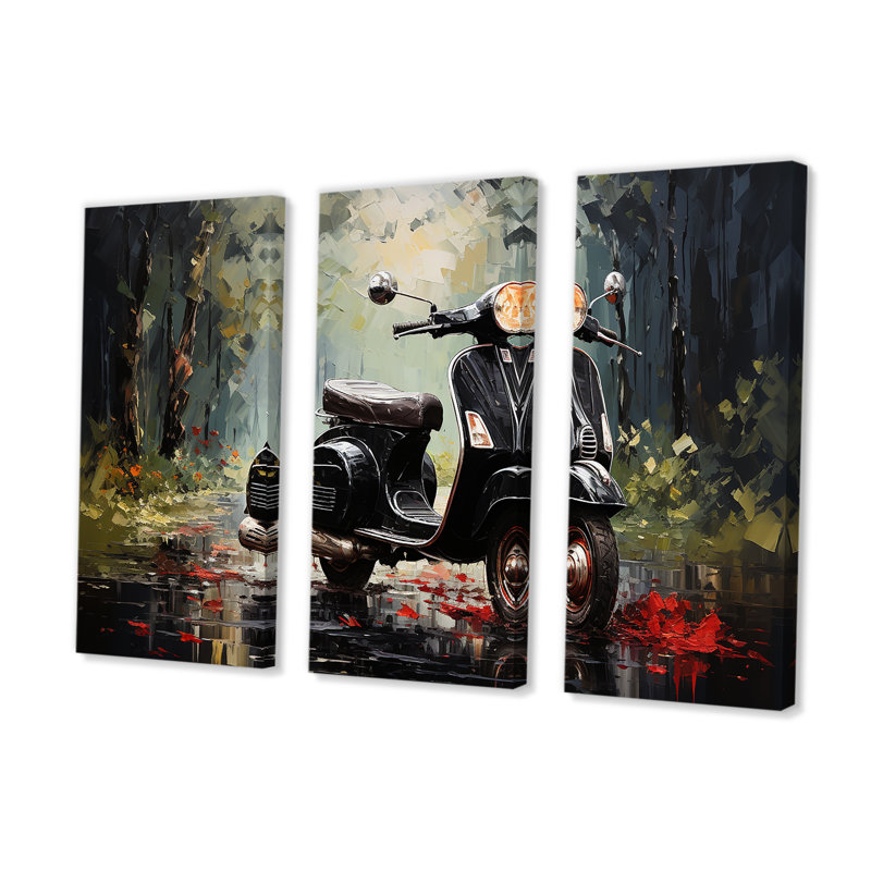 Scooter Adventures I - ensemble d'art sur toile Scooter, H 32 po x l 48 po