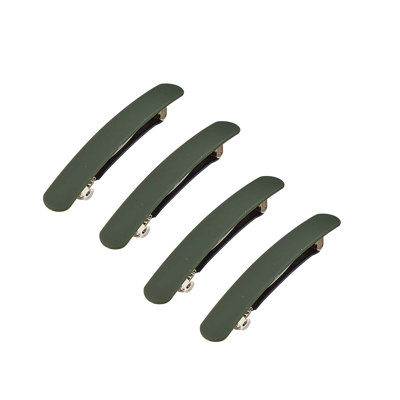 Barrettes rectangulaires à ressort en acrylique mat uni, sans épingles, pour coiffures de tous les jours (femmes et filles).