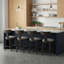 Anvile Counter Stool Cappuccino Wood and Light Grey Fabric Seat with Back, 24" Seat-1718881516