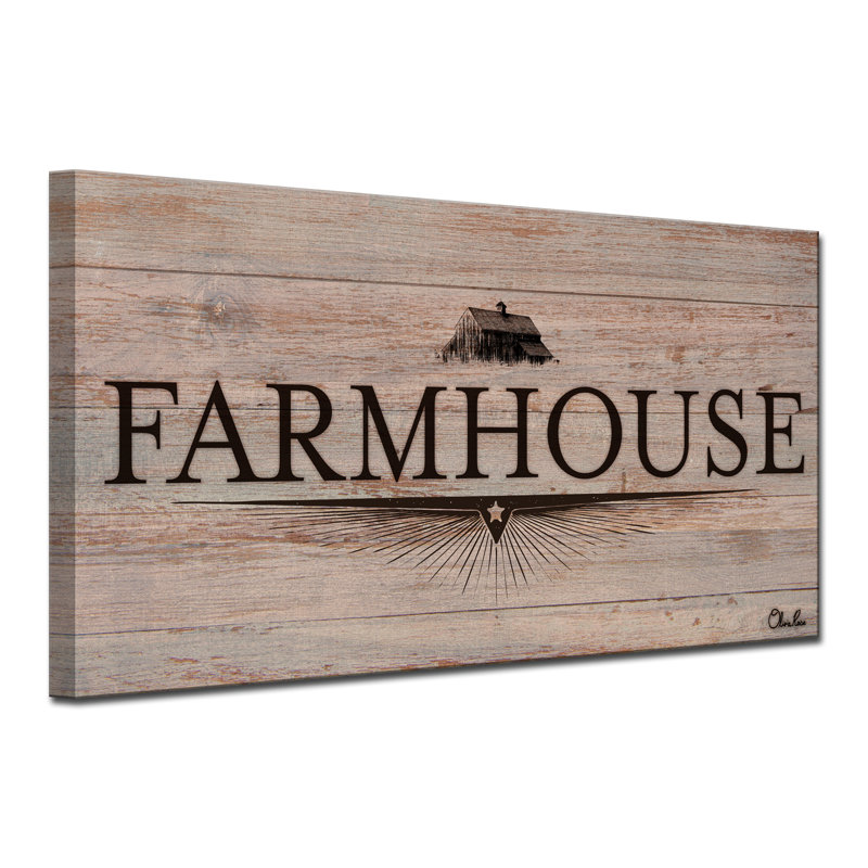 Reproduction d’art textuel sur toile, "Farmhouse I" par Olivia rose, H 12 po x l 24 po x P 1,5 po