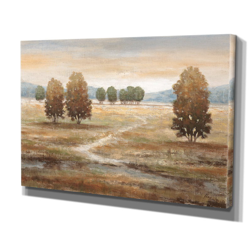 "linen landscape i" par nan, reproduction d’art sur toile tendue, H 18 po x l 27 po x P 1,5 po