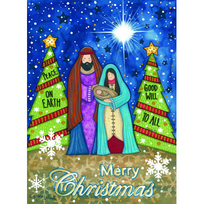 «Merry Christmas Nativité» par Annie Lapoint - reproduction d'art sur toile tendue