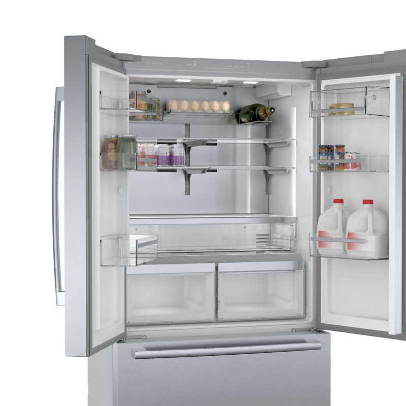 800 Series Bosch 36" Counter Depth 20.8 cu. ft. Smart ENERGY STAR French Door Refrigerator with Flex Bar, Stainless Steel
