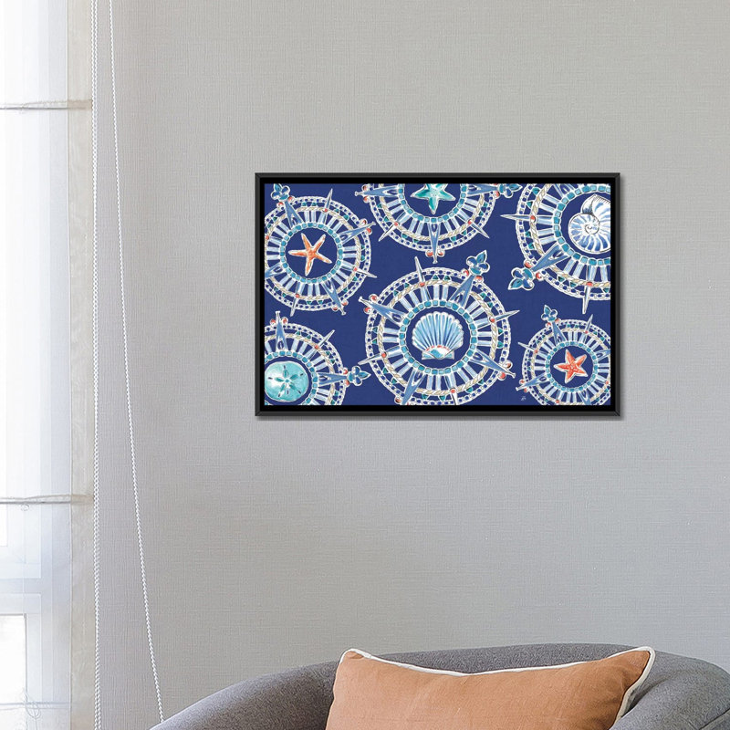 « maritime xiv », impression sur toile, H 18 po x l 26 po x P 1,5 po, Toile avec cadre noir, Pas de tapis