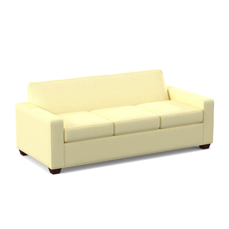 Avery 80" Square Arm Sofa with Reversible Cushions, Empire Mahogany, Antic Shell