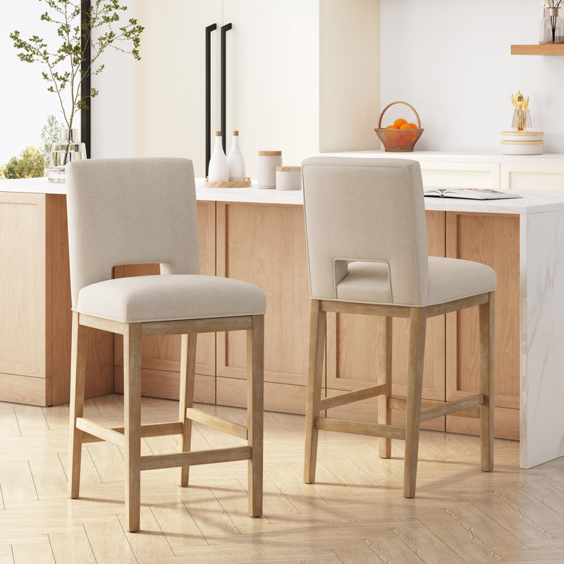 Ensemble de 2 tabourets de comptoir 31 pouces, tissu, 2, Blé