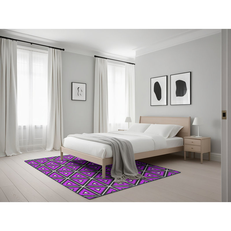 Tapis rose / noir Fairhaven, Rectangle 5 pi x 7 pi