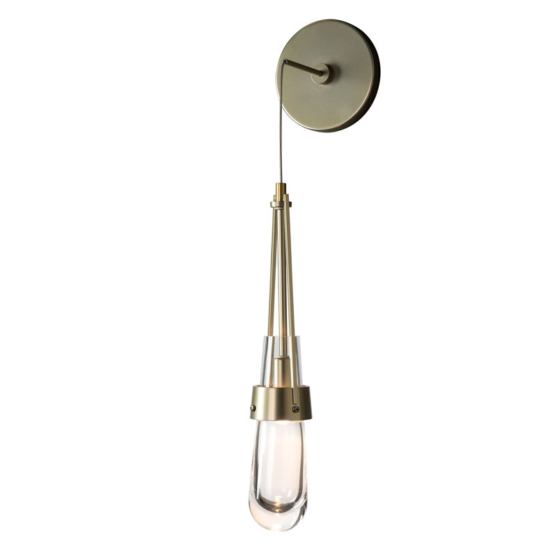 Applique murale en verre transparent Link, Bronze