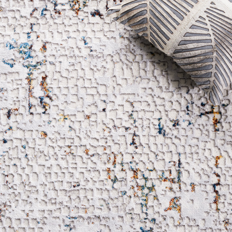 Minyard 254 Area Rug In Gray / Light Gray, Square 6'7"