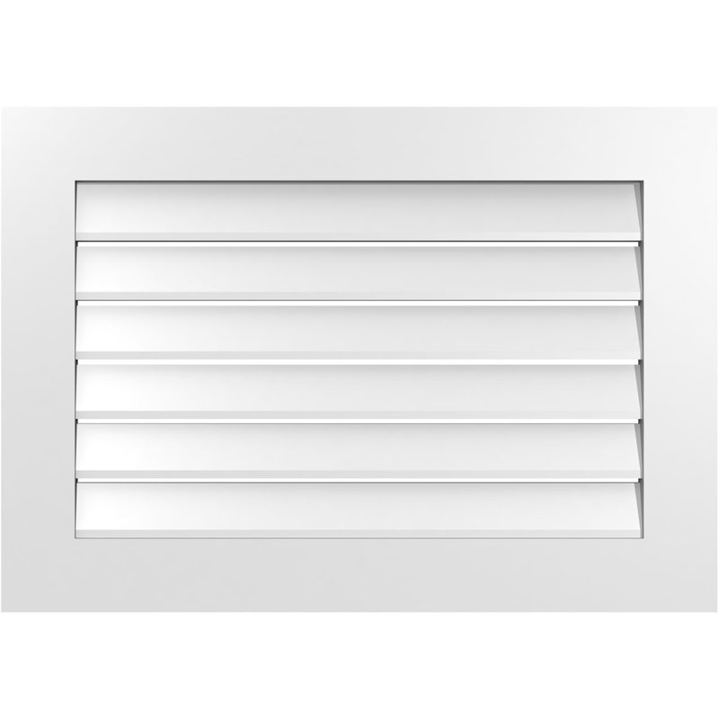 Rectangle Surface Mount Signature Urethane Functional Gable Vent, Primed Tan, 24" H x 34" W x 1" D