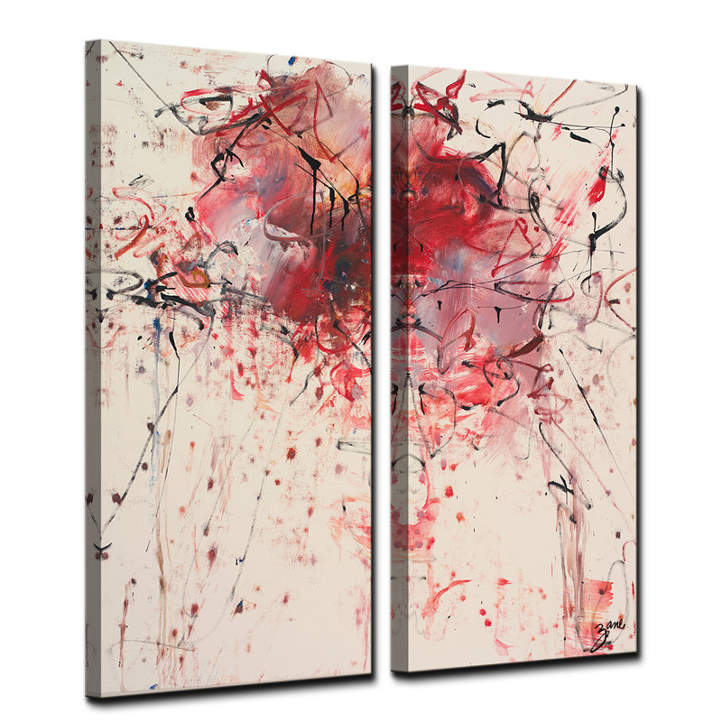 "Abstract XX" par Salvatore Principe - ensemble de 2 reproductions sur toiles tendues, H 24 po x l 24 po x P 1,5 po