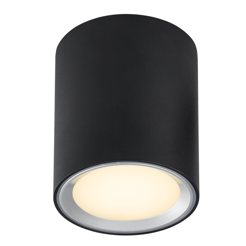 Fallon LED Flush Mount, 12cm H x 10cm W x 10cm D, Black