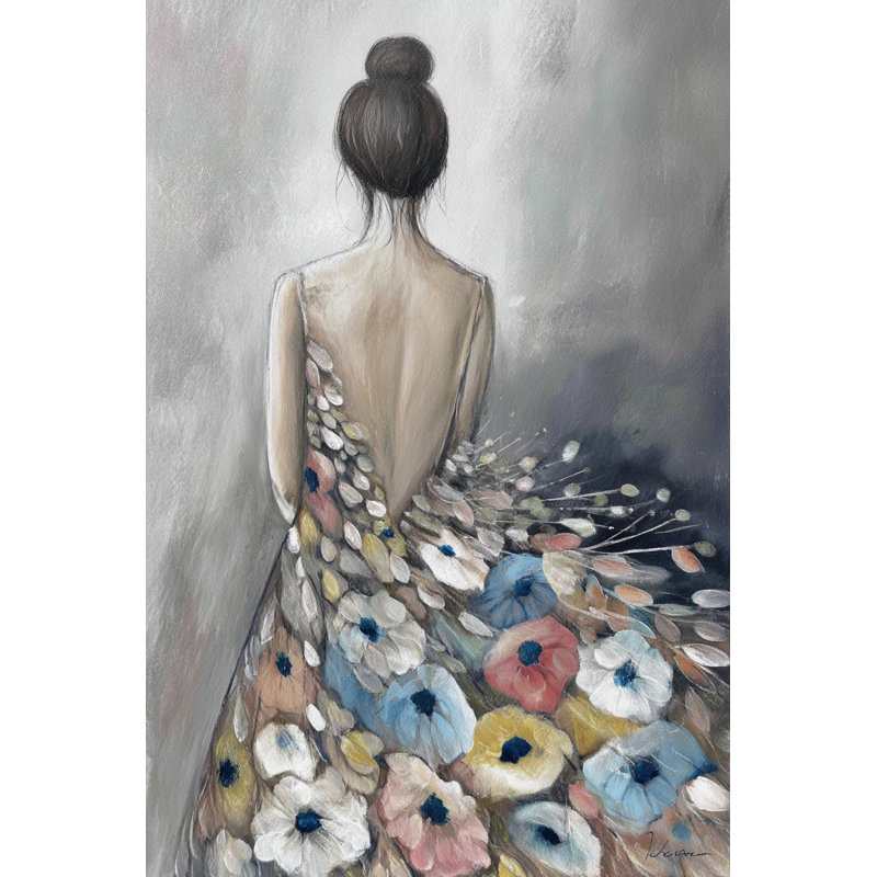 Art mural sur toile tendue Petal Dress Serenity, H 48 po x l 32 po x P 1,5 po