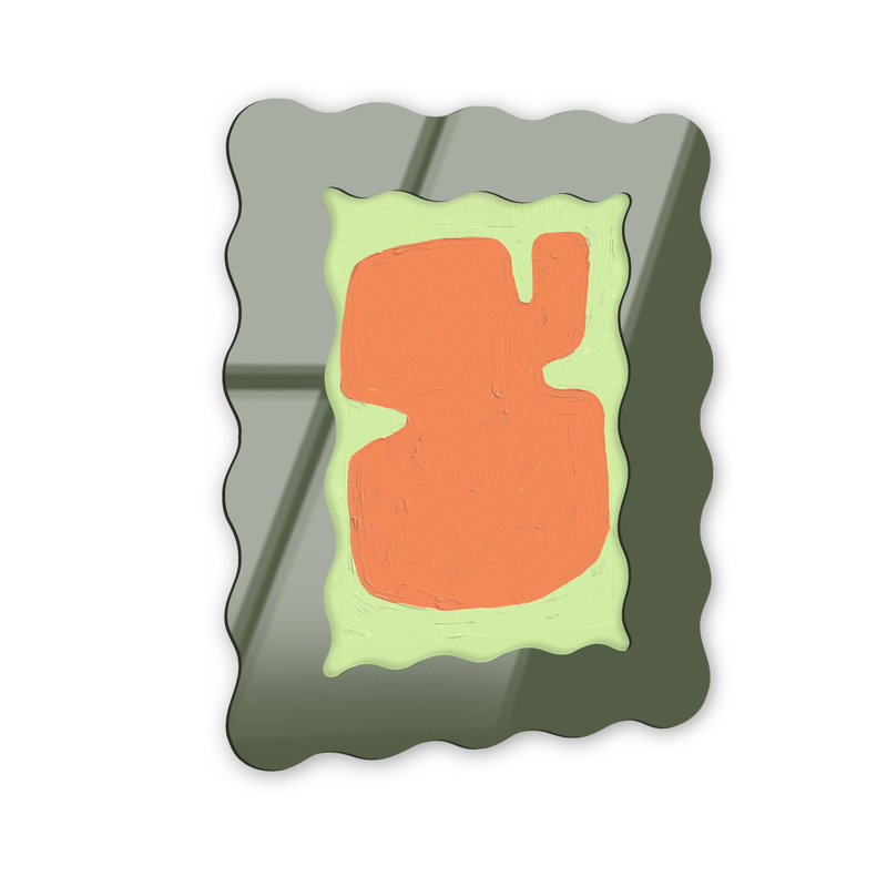 Cadre mural orange et lime en acrylique par NOTORIART, Olive, H 18,5 po x l 13,5 po, Ondulé