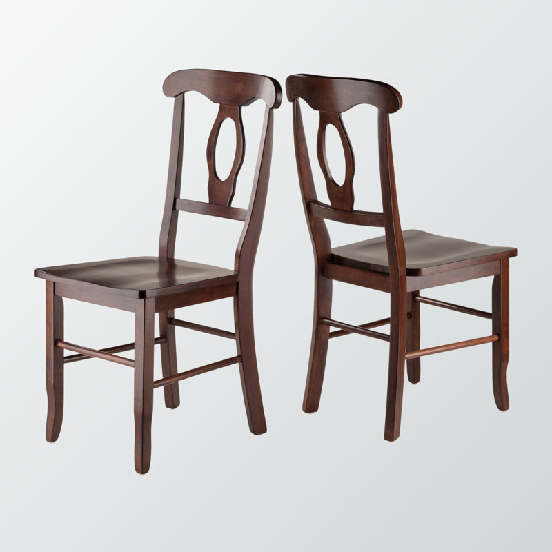 Harlow Set of Two Chairs with Keyhole Backs in Brown, 36.49'' H X 17.07'' W X 17.42'' D