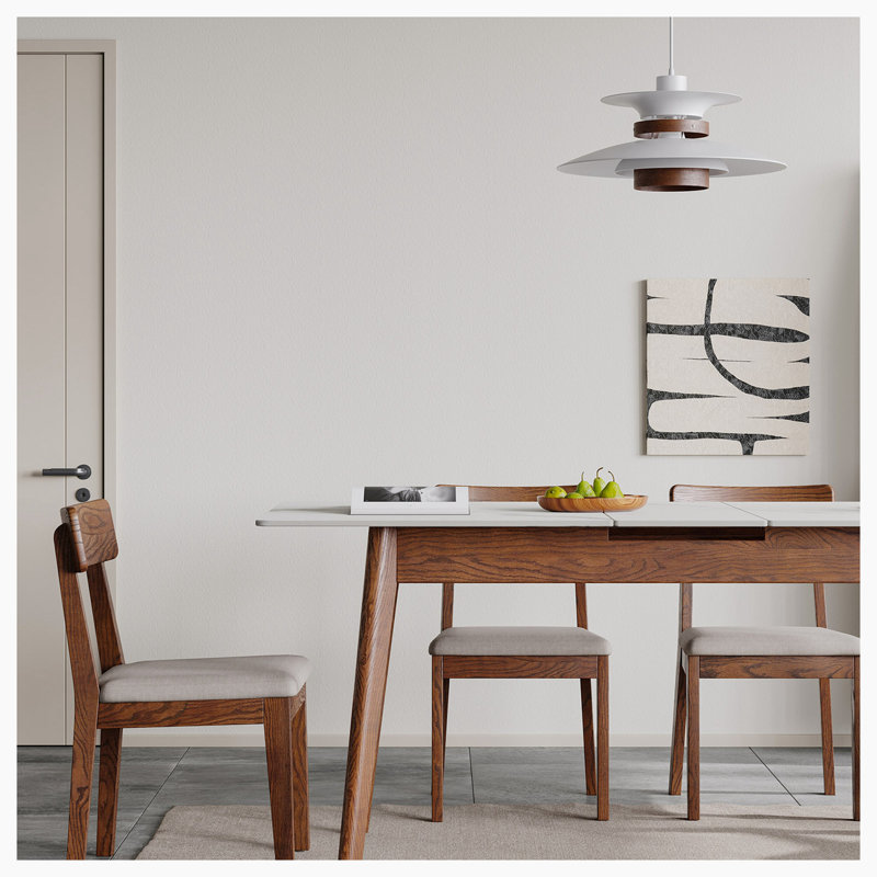 Table de salle à manger extensible en bois avec plateau en faux marbre Joey, White Faux Marble