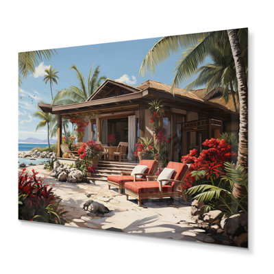 Caraibe Tropical Retreat I - plage et océan, reproduction d'art en métal
