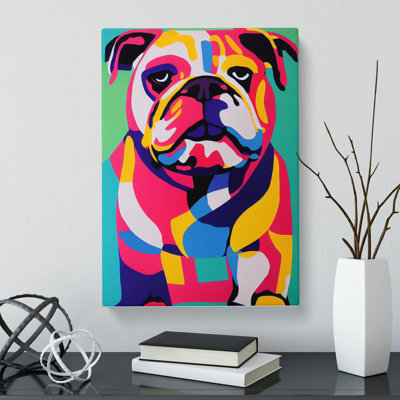 British Bulldog Abstract Vol.3 - Wrapped Canvas