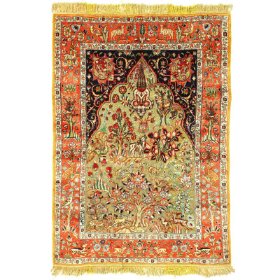 Meikel Oriental Area Rug in Gold