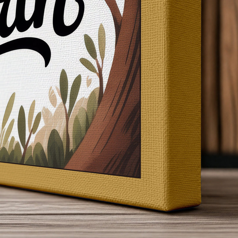 Grow with the Earth Botanical 1 Piece Wrapped Canvas Wall Art, 36x24 - 91.4 x 61.0 cm, Ochre Border