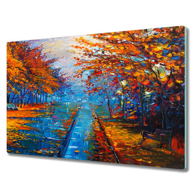 Bliven Abstract Autumn Trees Road Chopping Board