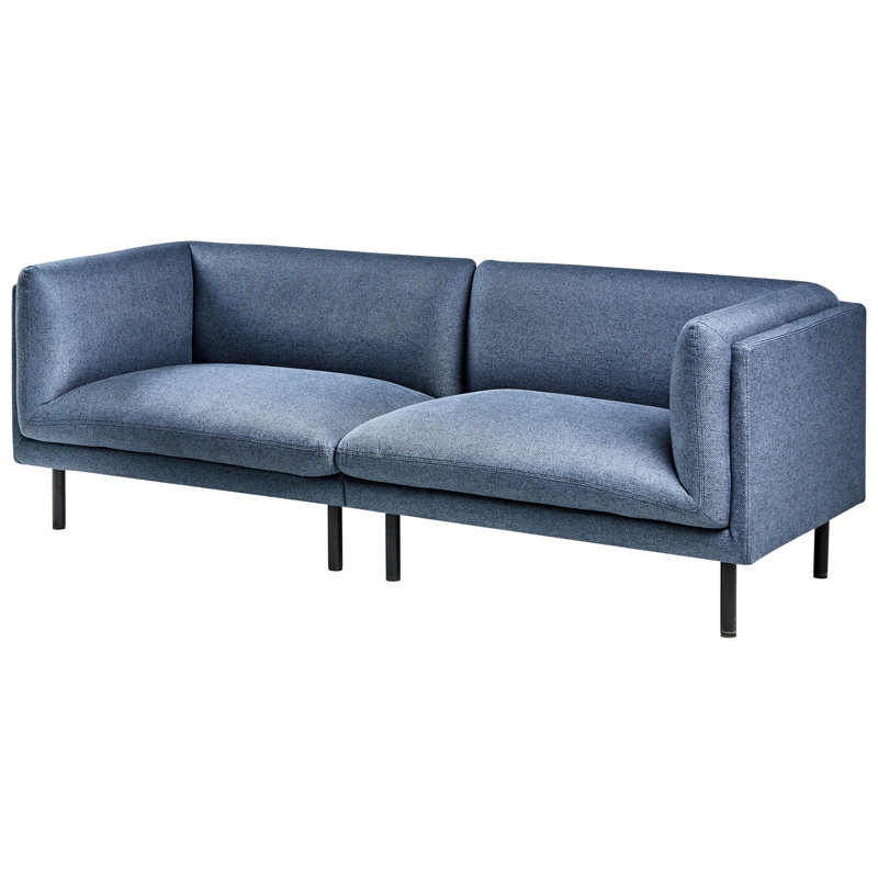 Living Room Set Suhayma Fabric 5 Seater, Dark Blue Polyester