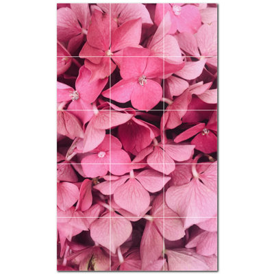 12.75"" x 21.25"" Ceramic Flowers Photo Decorative Mural Tile PT500641: 4.25"" x 4.25"" (Set of 15) -  Picture-Tiles.com, PT500641-35S