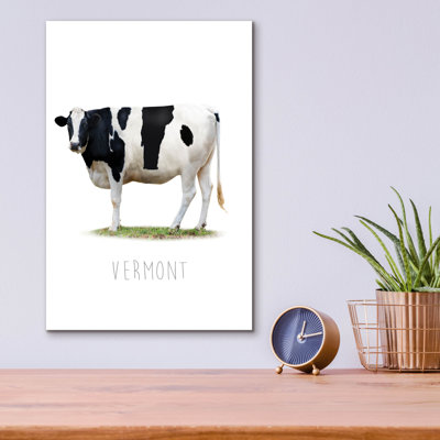  «Cow State Vermont» par John Hovenstine, art mural en verre acrylique, 12 po x 16 po