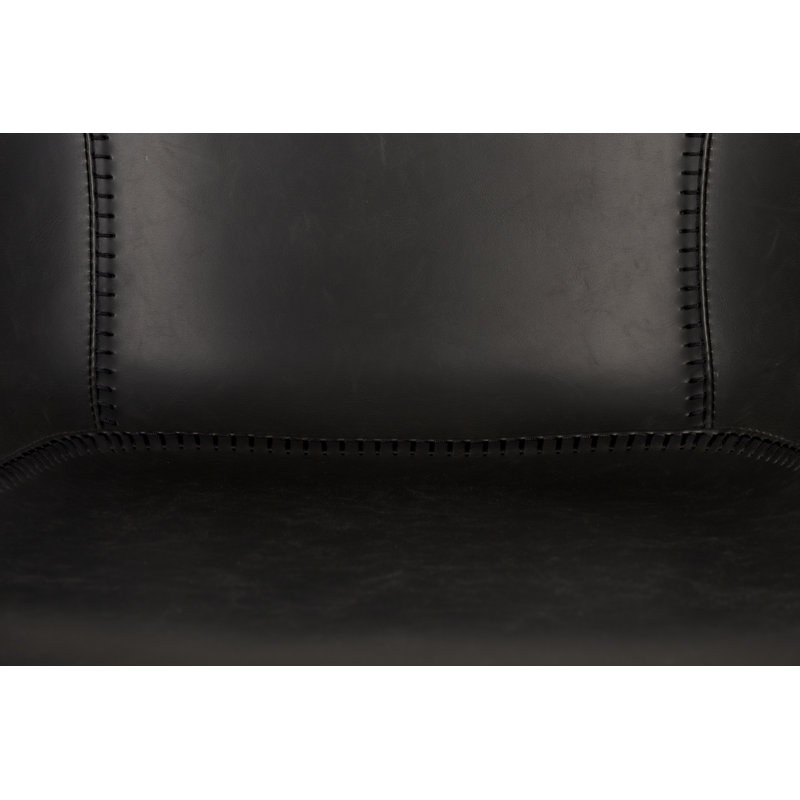 Feston Barrel Chair, Black Faux Leather