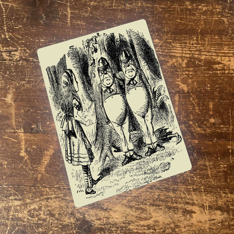 Alice in Wonderland Tweedledee Illustration Wall Décor, 60" H x 40" W