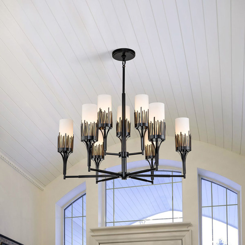 Sawgrass 9 Light Chandelier, Matte Black