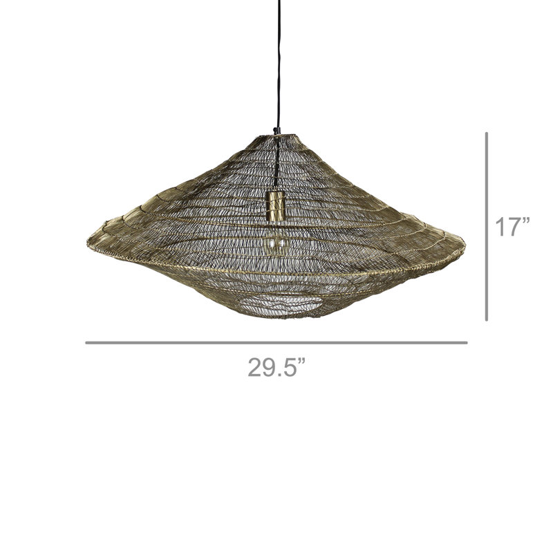 Luminaire suspendu en fil tissé, Or, Or