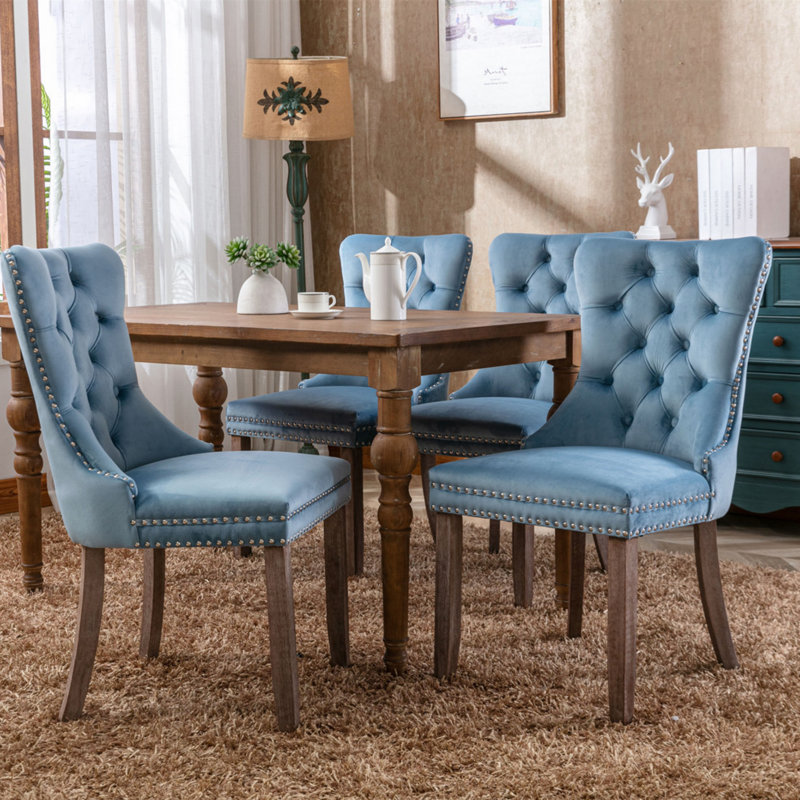 Collection Nikki, Bleu clair, Bois naturel