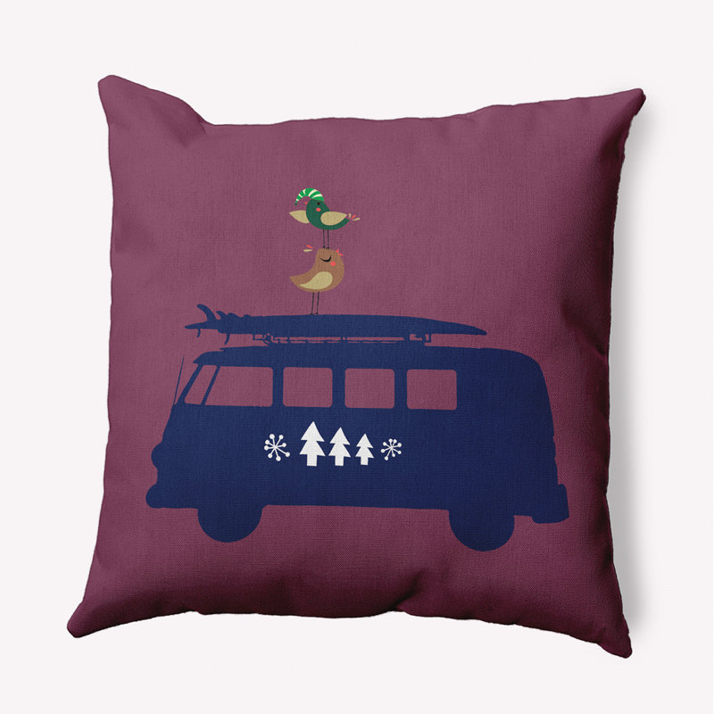 Coussin décoratif intérieur / extérieur en polyester, Mauve, 16 po x 16 po, Carré
