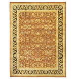 Hand Knotted Area Rug in Rust And Black