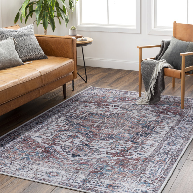 Westbrook Oriental Machine Woven Area Rug in Red/Blue, Rectangle 5'3" x 7'3"