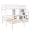 Twin Size Loft Bed With A Stand-Alone Bed, Storage Staircase, Desk, Shelves And Drawers, Gray-1428370302