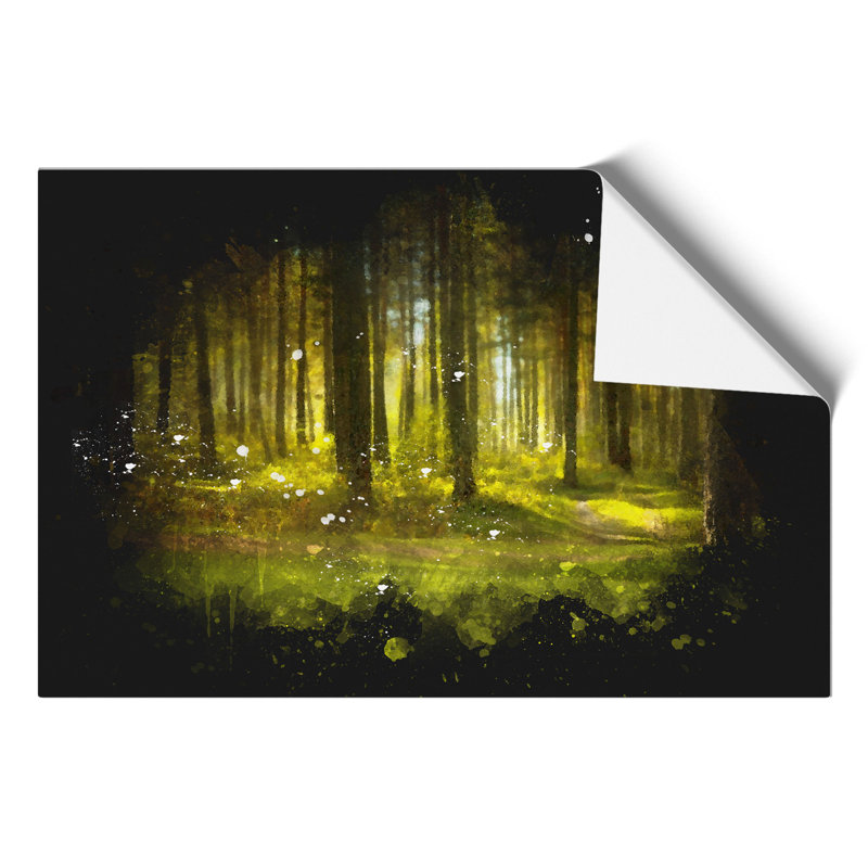 Green Forest Paint Splash - Frameless Print, 21cm H x 30cm W x 0.1cm D
