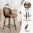 Counter Height Barstool Set Of 2, 360° Swivel Upholstered Barstool With Backrest And Metal Feet, 27” Seat Height-1175790047
