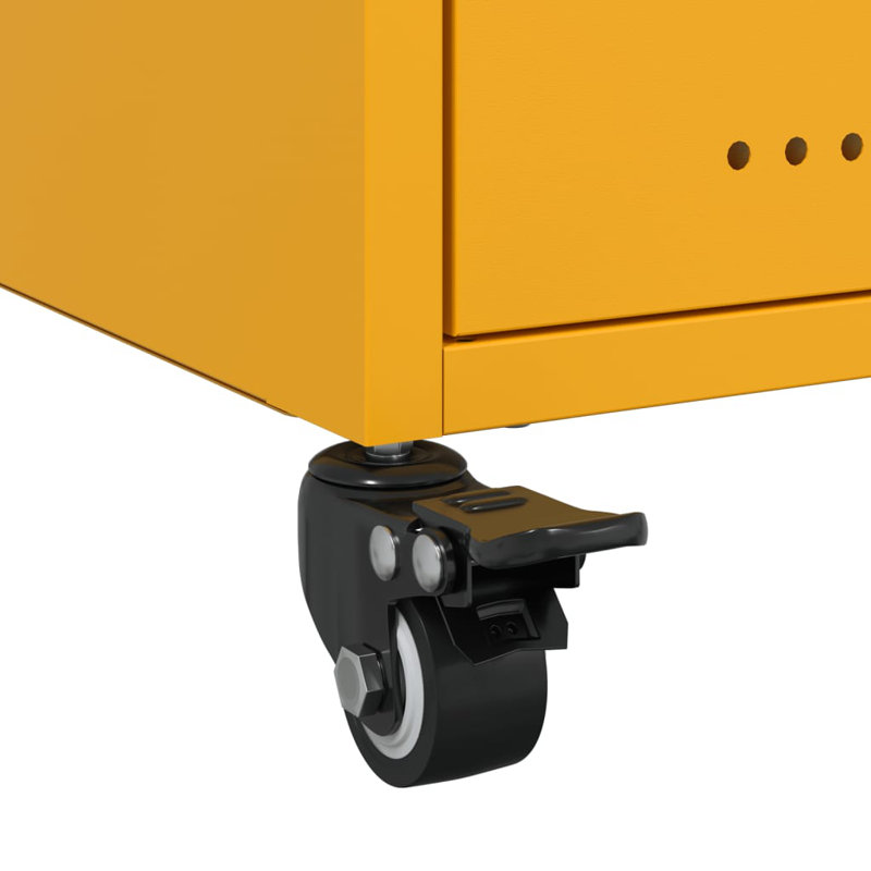 Anadalay 36cm W Steel Bedside Table, Mustard Yellow
