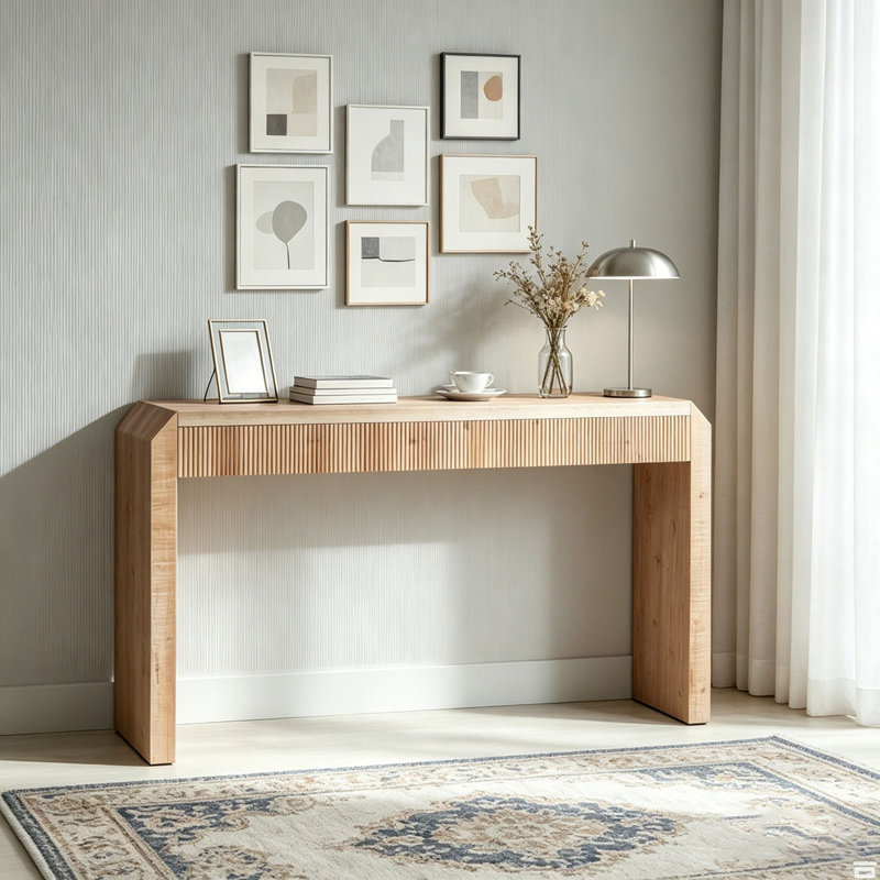 Console rustique en bois avec tiroir