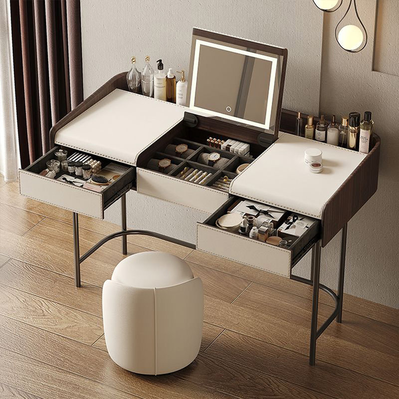 Makeup Vanity with Light mirror,2 drawers,1chair