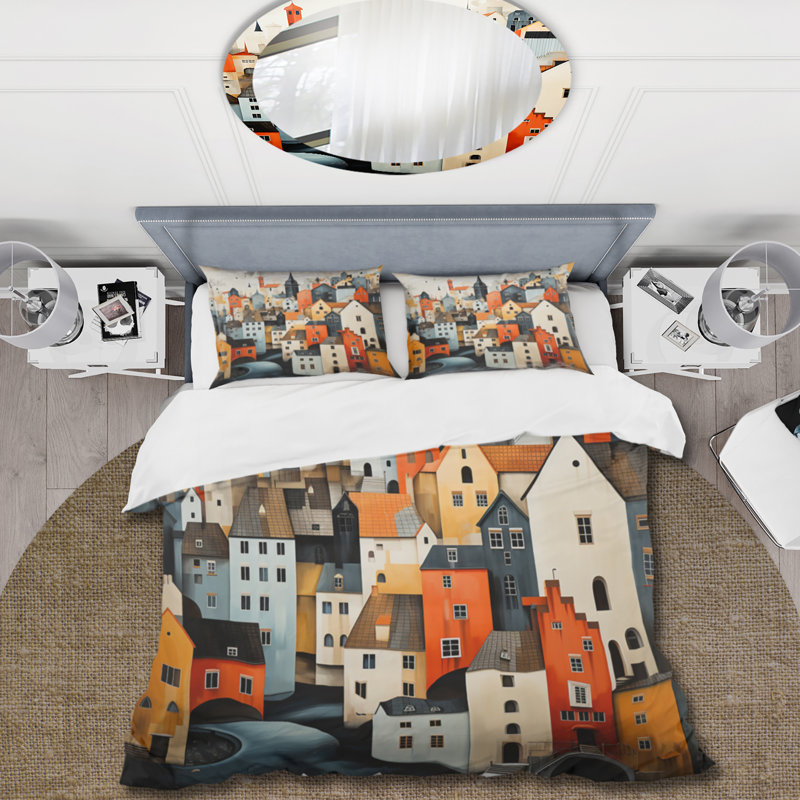 Danemark - ensemble de housse de couette en microfibre / polyester, Housse de couette simple + 1 taie décorative stan