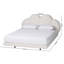 Lit plateforme flottant avec tête de lit festonnée Baxton Studio Barrera - Base de lit tapissier minimaliste Boucle, crème, très grand-794569469