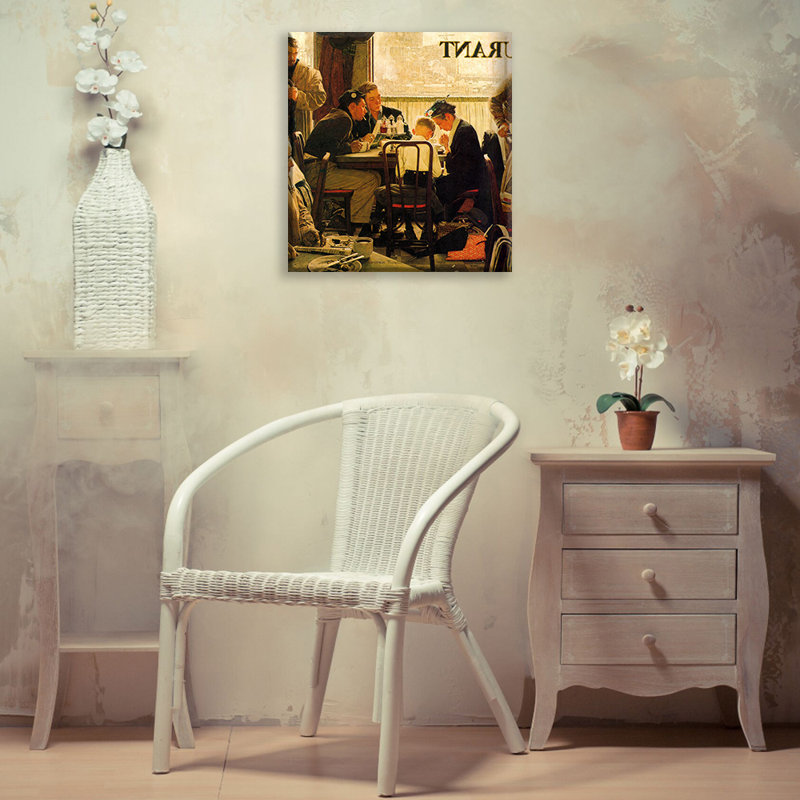 «Saying Grace» par Norman Rockwell, toile tendue avec châssis, H 18 po x l 13 po